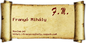 Franyó Mihály névjegykártya