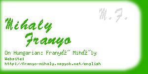 mihaly franyo business card